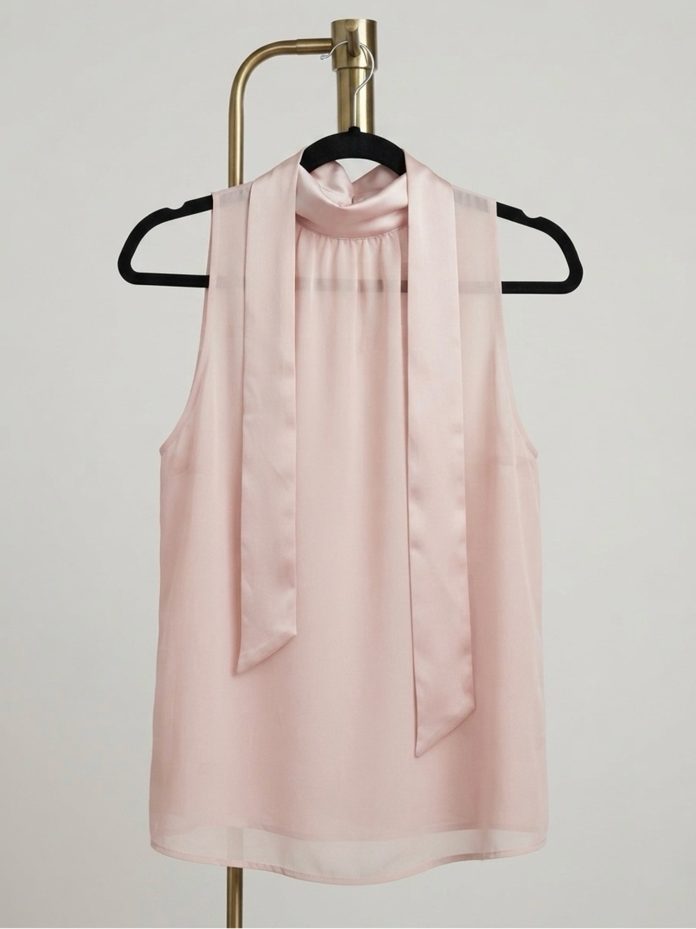 Zara Blush Pink Sleeveless Draped Neck Camisole